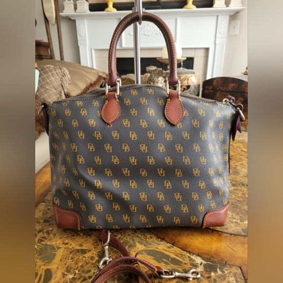 Dooney & Bourke Brown and Tan Monogrammed Men's Bag - Picture 2 of 10